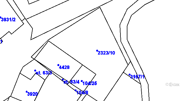 Parcela st. 2323/10 v KÚ Brod nad Dyjí, Katastrální mapa