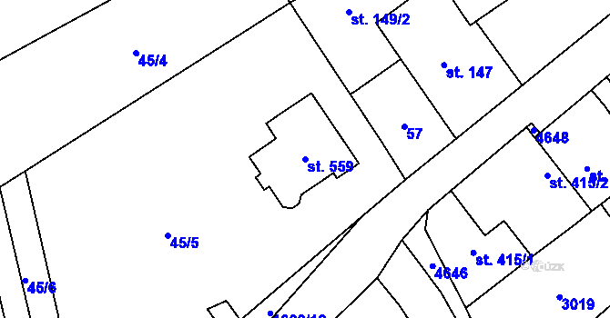 Parcela st. 559 v KÚ Brod nad Dyjí, Katastrální mapa