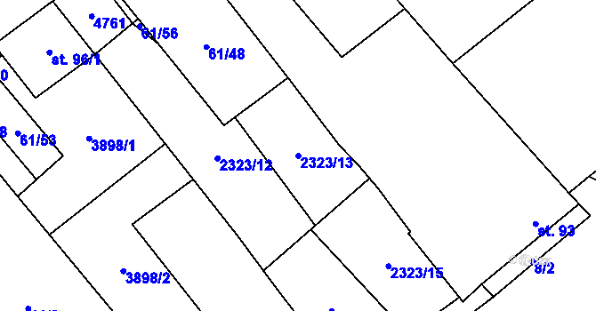 Parcela st. 2323/13 v KÚ Brod nad Dyjí, Katastrální mapa