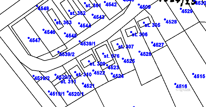 Parcela st. 576 v KÚ Brod nad Dyjí, Katastrální mapa