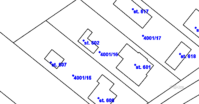 Parcela st. 4001/16 v KÚ Brod nad Dyjí, Katastrální mapa