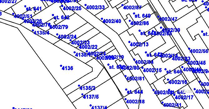 Parcela st. 4002/19 v KÚ Brod nad Dyjí, Katastrální mapa