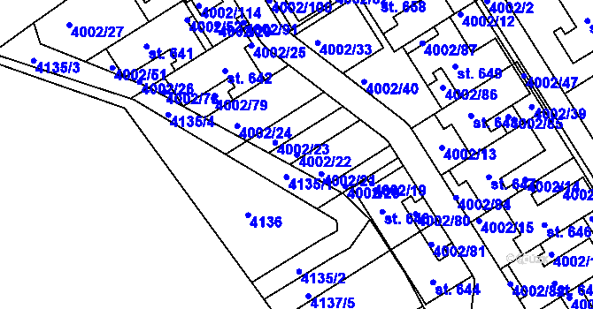 Parcela st. 4002/22 v KÚ Brod nad Dyjí, Katastrální mapa