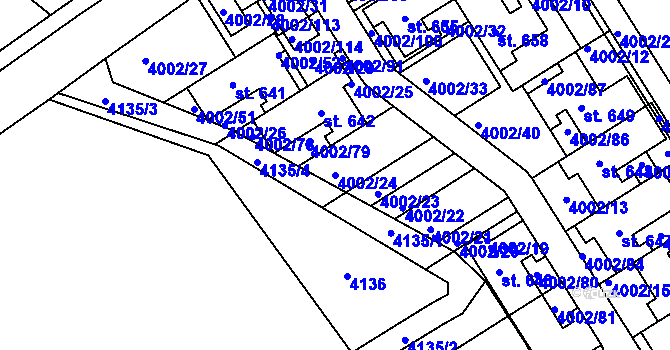 Parcela st. 4002/24 v KÚ Brod nad Dyjí, Katastrální mapa