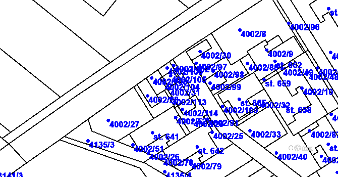 Parcela st. 4002/31 v KÚ Brod nad Dyjí, Katastrální mapa