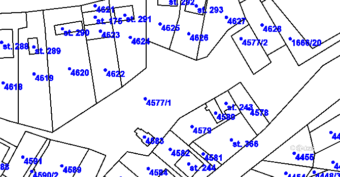 Parcela st. 4577 v KÚ Brod nad Dyjí, Katastrální mapa