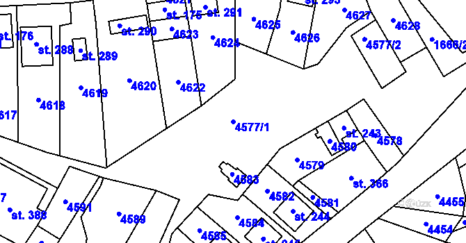 Parcela st. 4577/1 v KÚ Brod nad Dyjí, Katastrální mapa