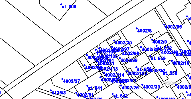 Parcela st. 4002/106 v KÚ Brod nad Dyjí, Katastrální mapa