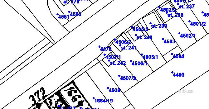 Parcela st. 4507/1 v KÚ Brod nad Dyjí, Katastrální mapa