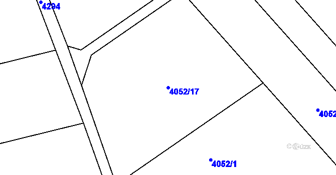 Parcela st. 4052/17 v KÚ Brod nad Dyjí, Katastrální mapa