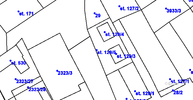 Parcela st. 129/5 v KÚ Brod nad Dyjí, Katastrální mapa