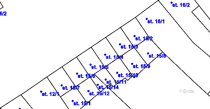 Parcela st. 15/4 v KÚ Brod nad Dyjí, Katastrální mapa