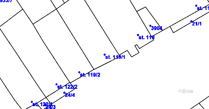 Parcela st. 119/1 v KÚ Brod nad Dyjí, Katastrální mapa