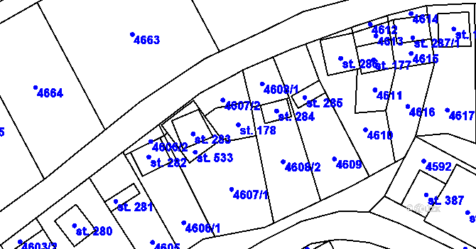 Parcela st. 178 v KÚ Brod nad Dyjí, Katastrální mapa