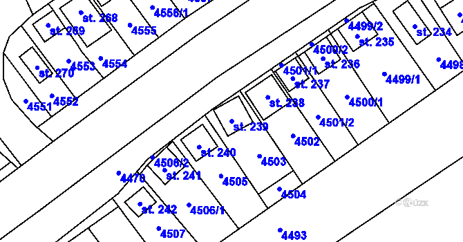 Parcela st. 239 v KÚ Brod nad Dyjí, Katastrální mapa