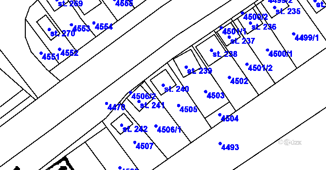 Parcela st. 240 v KÚ Brod nad Dyjí, Katastrální mapa