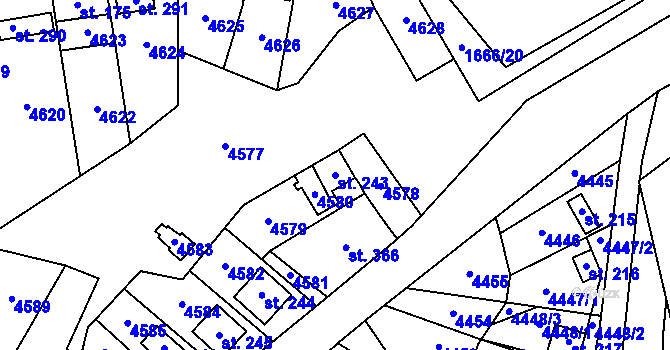 Parcela st. 243 v KÚ Brod nad Dyjí, Katastrální mapa