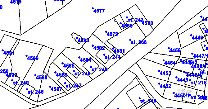 Parcela st. 244 v KÚ Brod nad Dyjí, Katastrální mapa