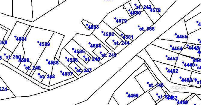 Parcela st. 245 v KÚ Brod nad Dyjí, Katastrální mapa