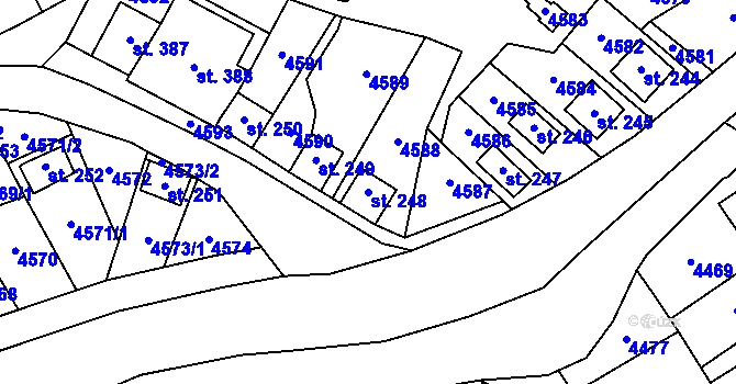 Parcela st. 248 v KÚ Brod nad Dyjí, Katastrální mapa