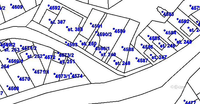 Parcela st. 249 v KÚ Brod nad Dyjí, Katastrální mapa