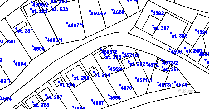 Parcela st. 253 v KÚ Brod nad Dyjí, Katastrální mapa