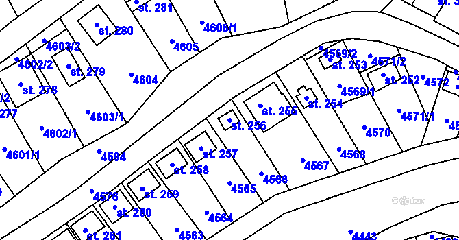 Parcela st. 256 v KÚ Brod nad Dyjí, Katastrální mapa