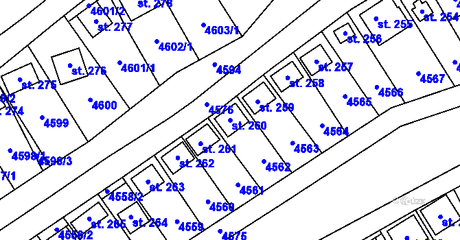 Parcela st. 260 v KÚ Brod nad Dyjí, Katastrální mapa