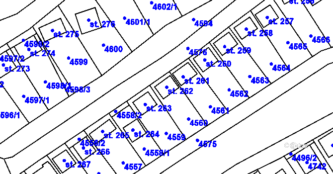 Parcela st. 262 v KÚ Brod nad Dyjí, Katastrální mapa