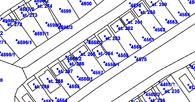 Parcela st. 264 v KÚ Brod nad Dyjí, Katastrální mapa
