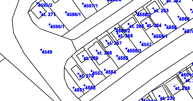 Parcela st. 268 v KÚ Brod nad Dyjí, Katastrální mapa