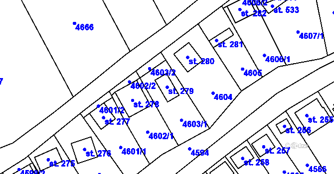 Parcela st. 279 v KÚ Brod nad Dyjí, Katastrální mapa