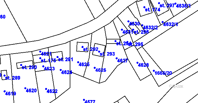 Parcela st. 293 v KÚ Brod nad Dyjí, Katastrální mapa