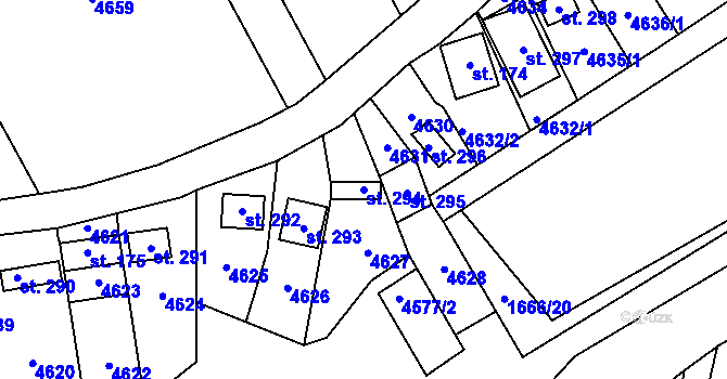 Parcela st. 294 v KÚ Brod nad Dyjí, Katastrální mapa