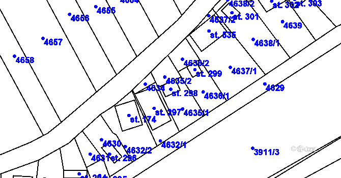Parcela st. 298 v KÚ Brod nad Dyjí, Katastrální mapa