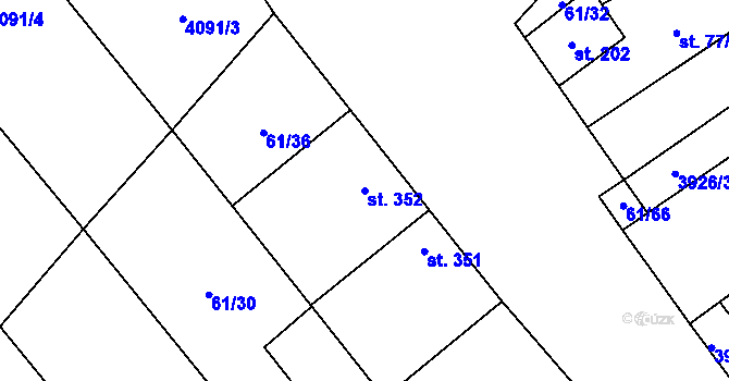 Parcela st. 352 v KÚ Brod nad Dyjí, Katastrální mapa
