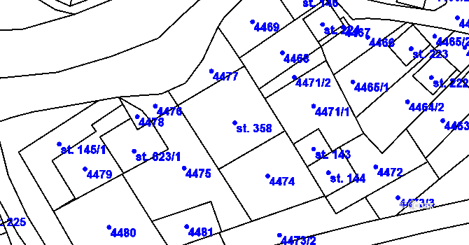 Parcela st. 358 v KÚ Brod nad Dyjí, Katastrální mapa