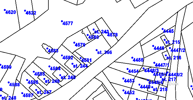 Parcela st. 366 v KÚ Brod nad Dyjí, Katastrální mapa