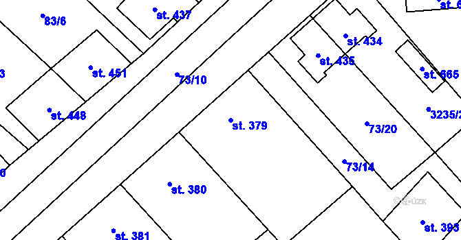 Parcela st. 379 v KÚ Brod nad Dyjí, Katastrální mapa