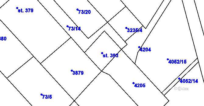 Parcela st. 393 v KÚ Brod nad Dyjí, Katastrální mapa