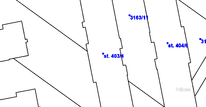 Parcela st. 403/4 v KÚ Brod nad Dyjí, Katastrální mapa