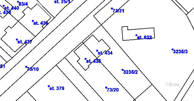 Parcela st. 434 v KÚ Brod nad Dyjí, Katastrální mapa