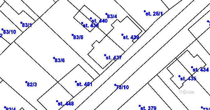 Parcela st. 437 v KÚ Brod nad Dyjí, Katastrální mapa