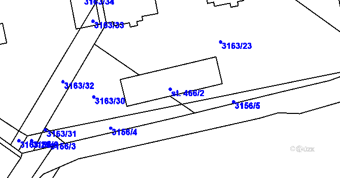 Parcela st. 466/2 v KÚ Brod nad Dyjí, Katastrální mapa