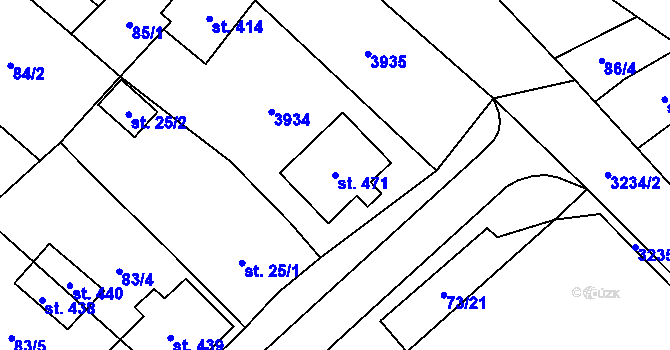 Parcela st. 471 v KÚ Brod nad Dyjí, Katastrální mapa