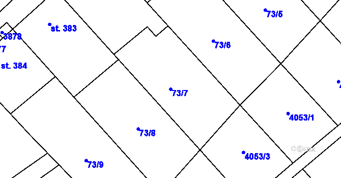 Parcela st. 73/7 v KÚ Brod nad Dyjí, Katastrální mapa