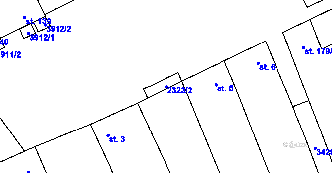Parcela st. 2323/2 v KÚ Brod nad Dyjí, Katastrální mapa