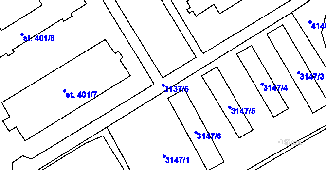 Parcela st. 3137/6 v KÚ Brod nad Dyjí, Katastrální mapa