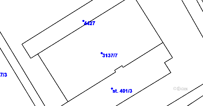 Parcela st. 3137/7 v KÚ Brod nad Dyjí, Katastrální mapa