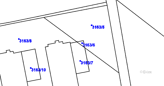 Parcela st. 3163/6 v KÚ Brod nad Dyjí, Katastrální mapa